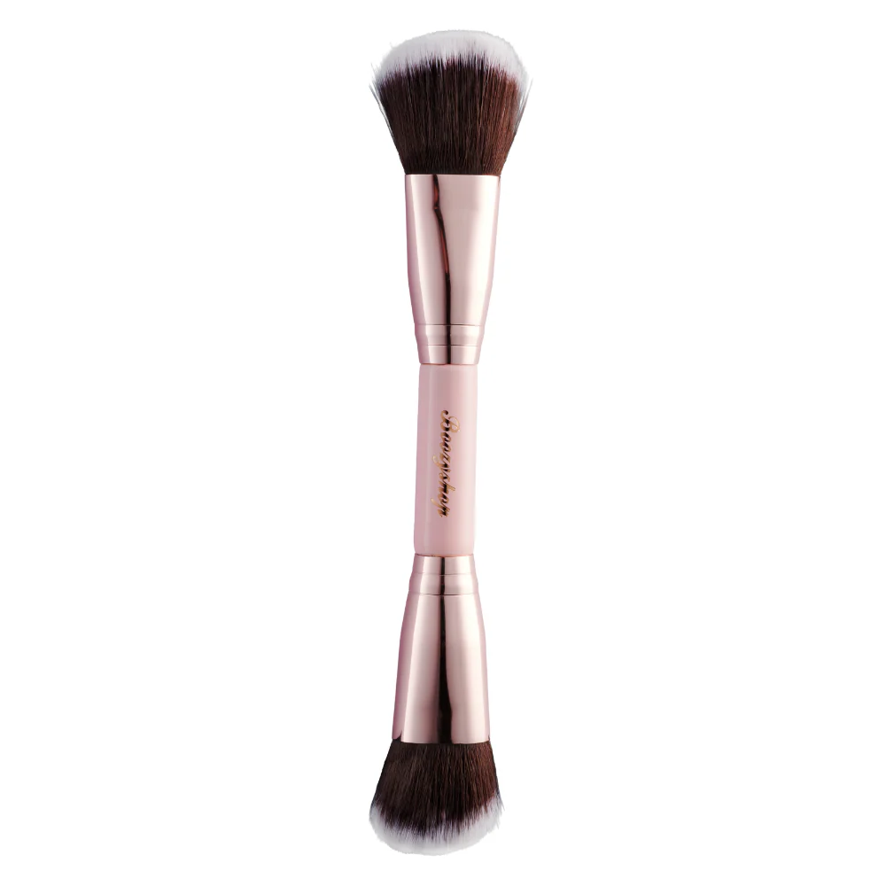Soft Pink and Gold Foundation and Face Duo Brush