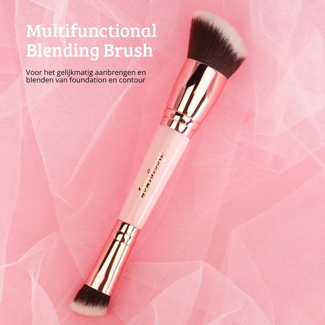 Soft Pink & Gold Multifunctional Blending Brush - Image 2