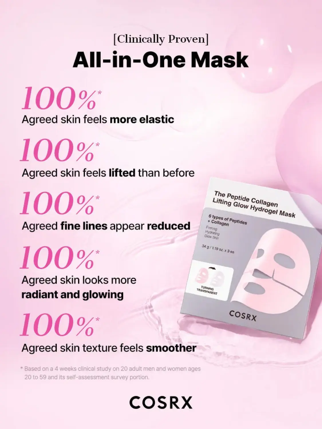 Peptide Collagen Glow Hydrogel Mask 3-Pack - Image 7