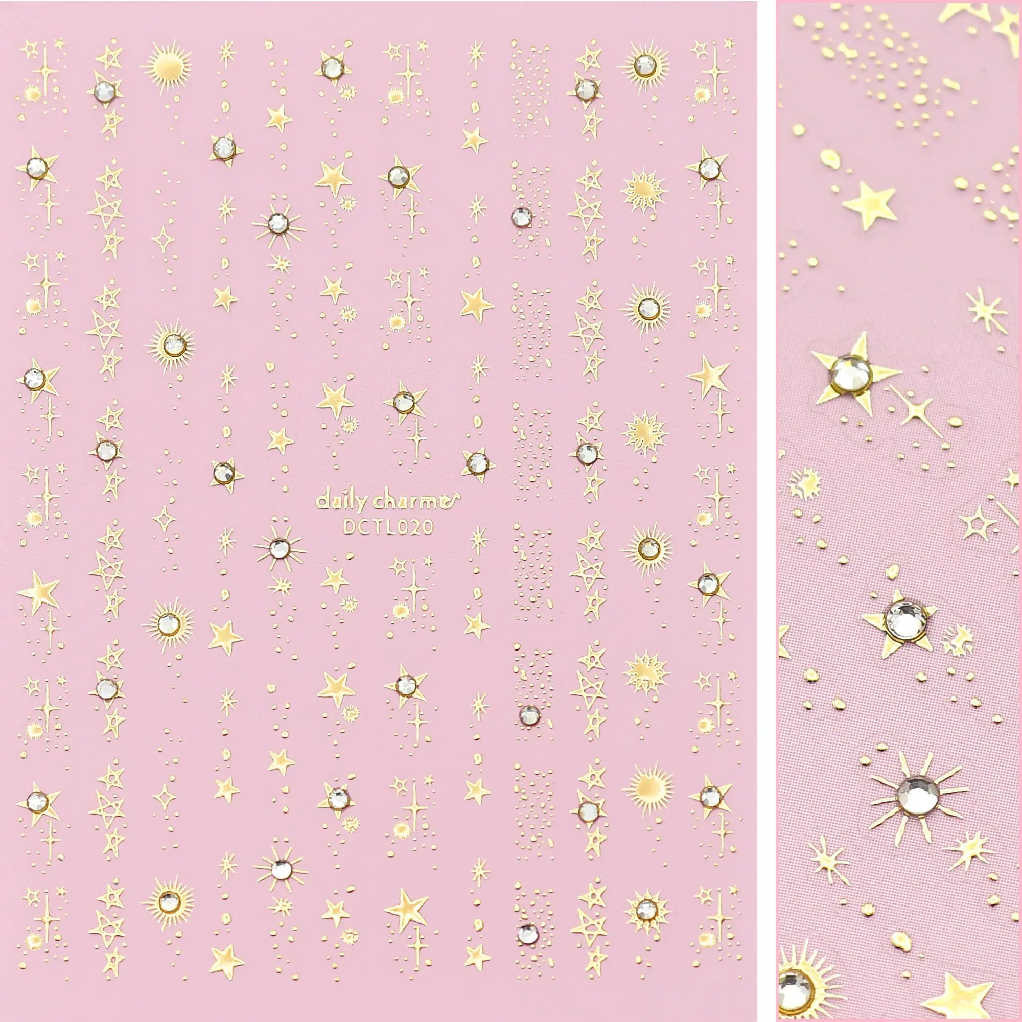 Bejeweled Nail Art Sticker Starstruck Gold