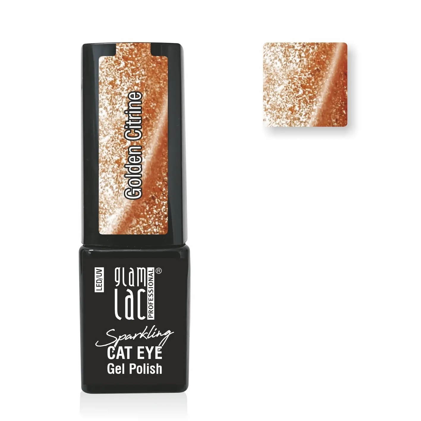 Glamlac Cat Eye Gel Polish Sparkling Golden Citrine