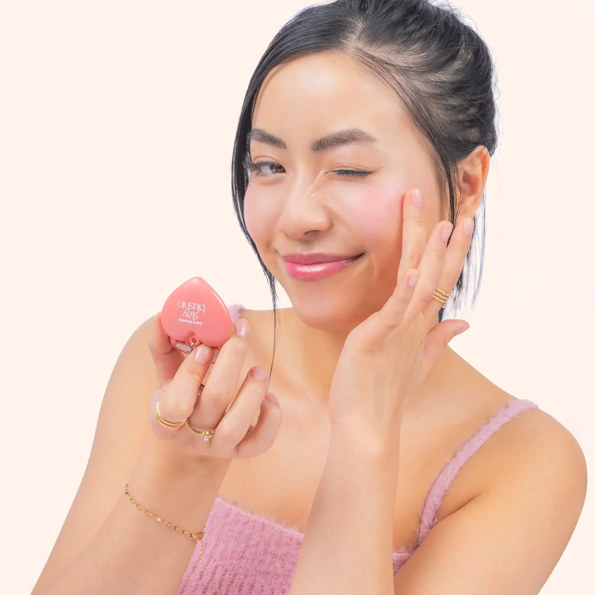 Stay Blushin! Lip and Cheek Cream Blush Keychain Sunkissed - Image 3