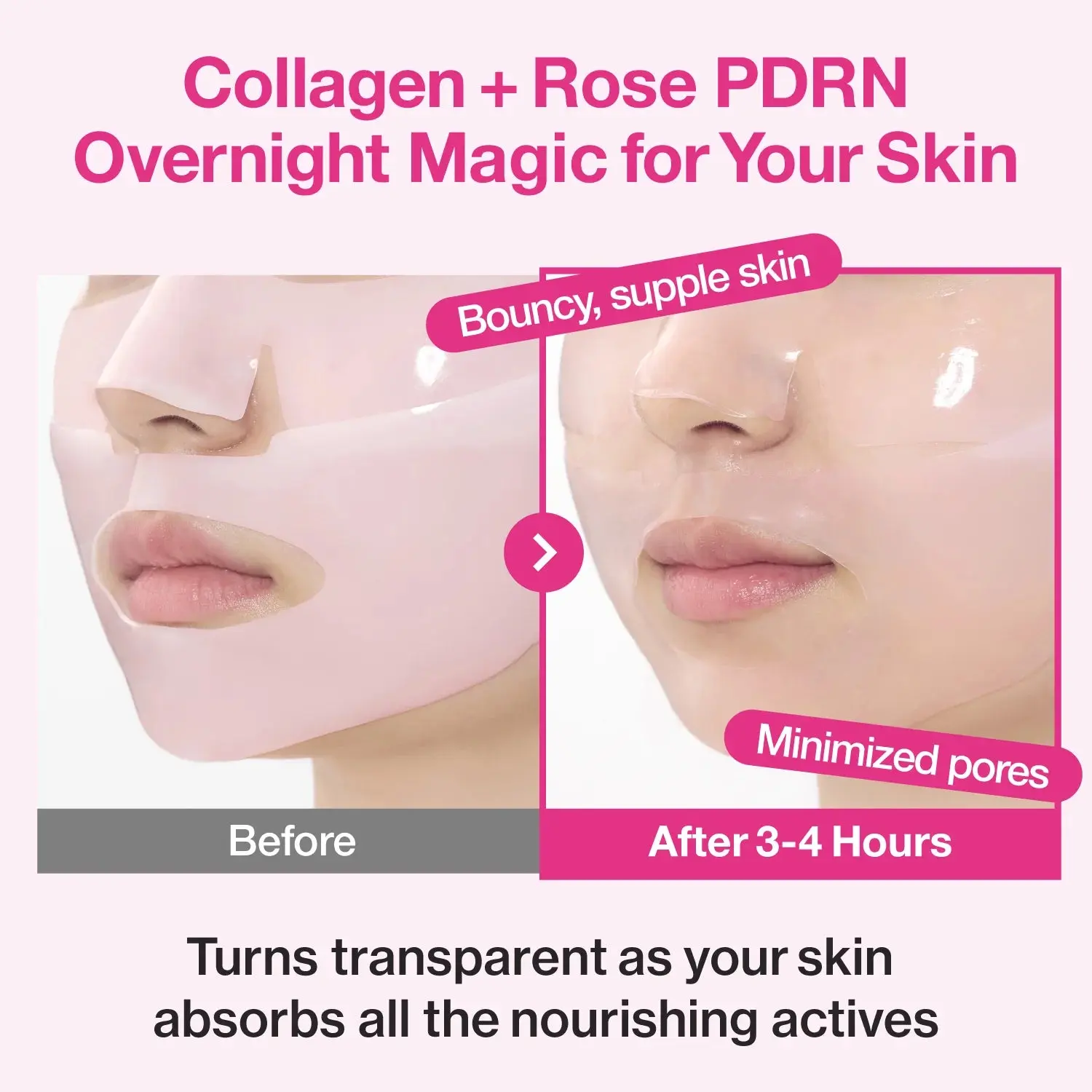 No.2 Rose PDRN Overnight Collagen Mask 4-Pack - Image 2