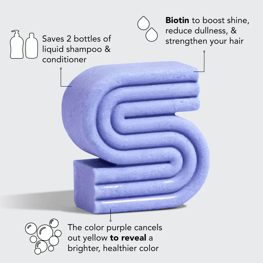 Purple Toning Solid Shampoo Bar with Biotin - Image 5
