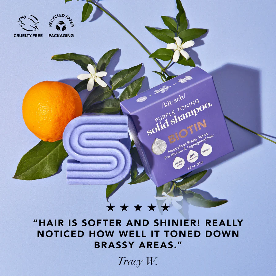 Purple Toning Solid Shampoo Bar with Biotin - Image 6