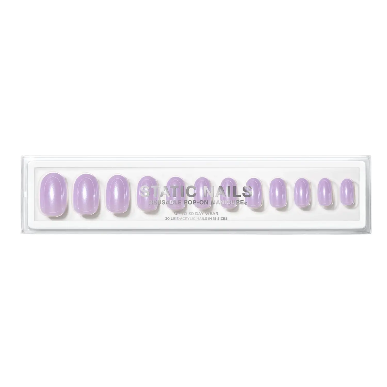 Reusable Pop-On Manicure Glazed Lavender Round